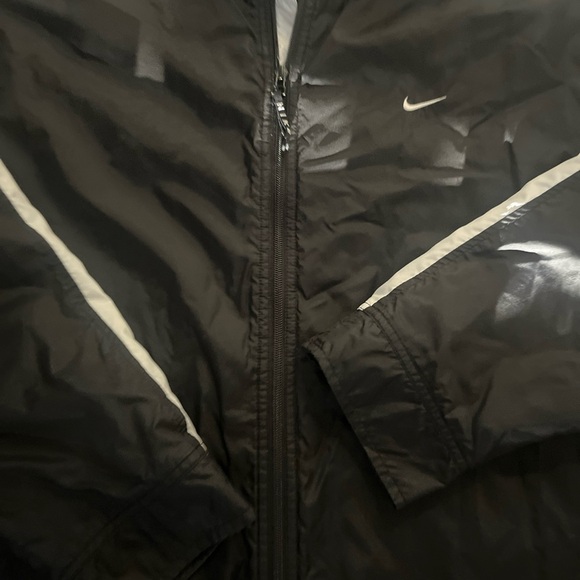 Vintage Nike Windbreaker Full Zip Jacket Black Tag 90s Mesh 3XL - Picture 2 of 7